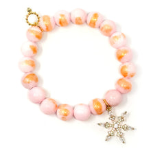 10mm Blush Angel Kiss Agate with Crystal Snowflake