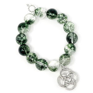 Moss Quartz with Silver Celtic Knot