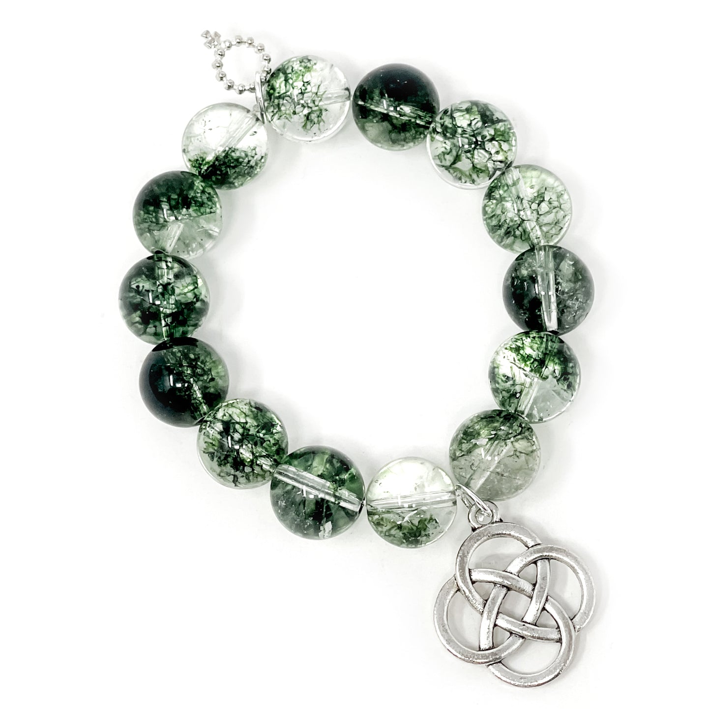 Moss Quartz with Silver Celtic Knot