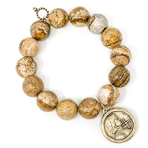 Picture Jasper with Gold St. Joan of Arc
