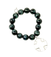 Obsidian with Silver Lord's Prayer