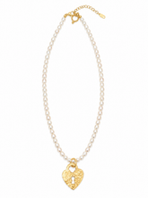 18" Pearl Necklace with Key to My Heart