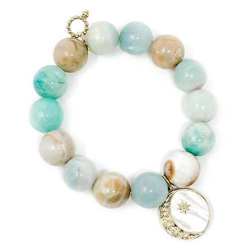 Amazonite with Mother of Pearl Over the Moon