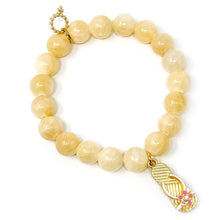 10mm Honeysuckle Agate with Matte Gold Flip Flop