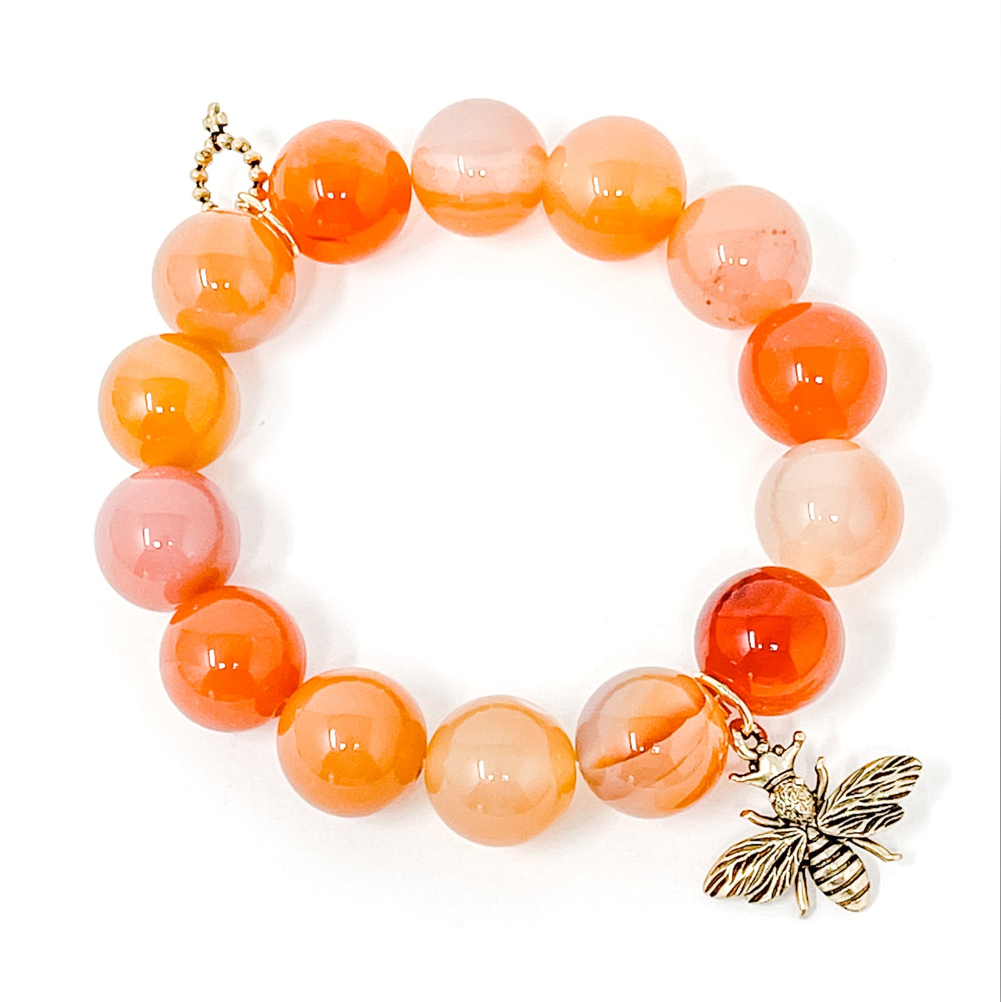 Bermuda Agate with Gold Queen Bee