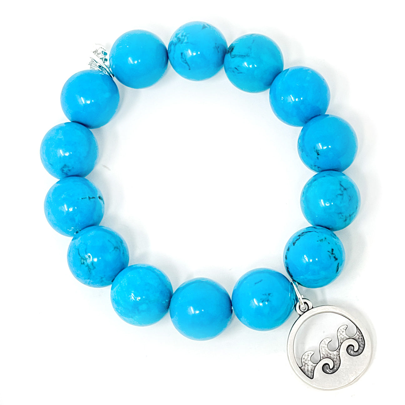 Blue Howlite with Double Wave