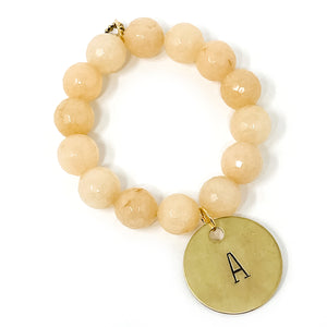 Faceted Creamsicle Agate with Letter A
