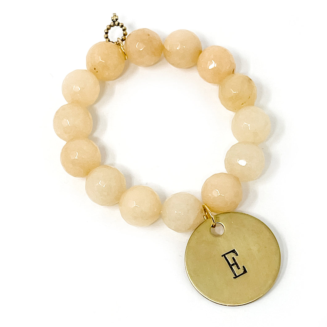 Faceted Creamsicle Agate with Letter E