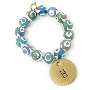 Faceted Fiesta Agate with Letter H