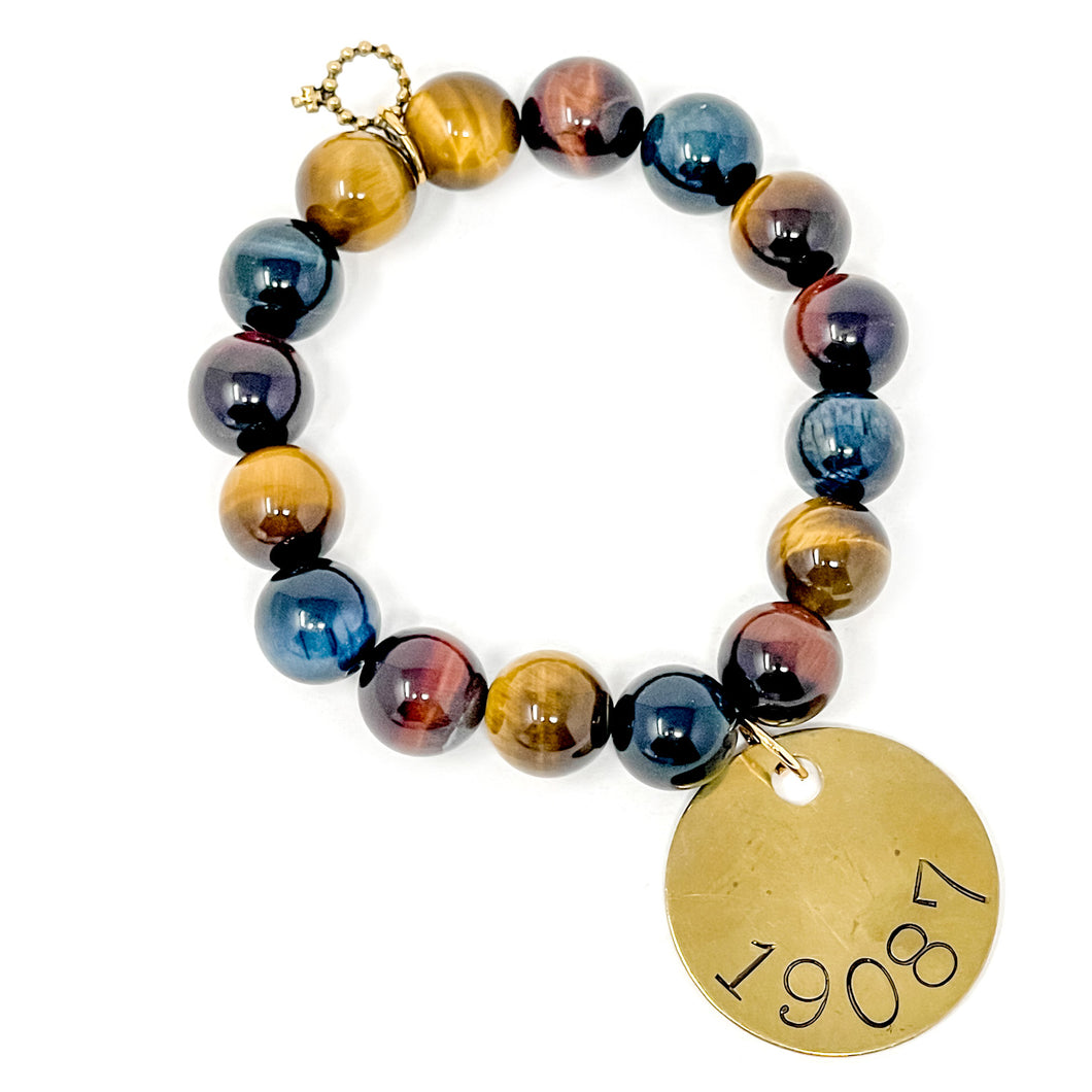 12mm Multicolor Tiger Eye with Wayne Zip