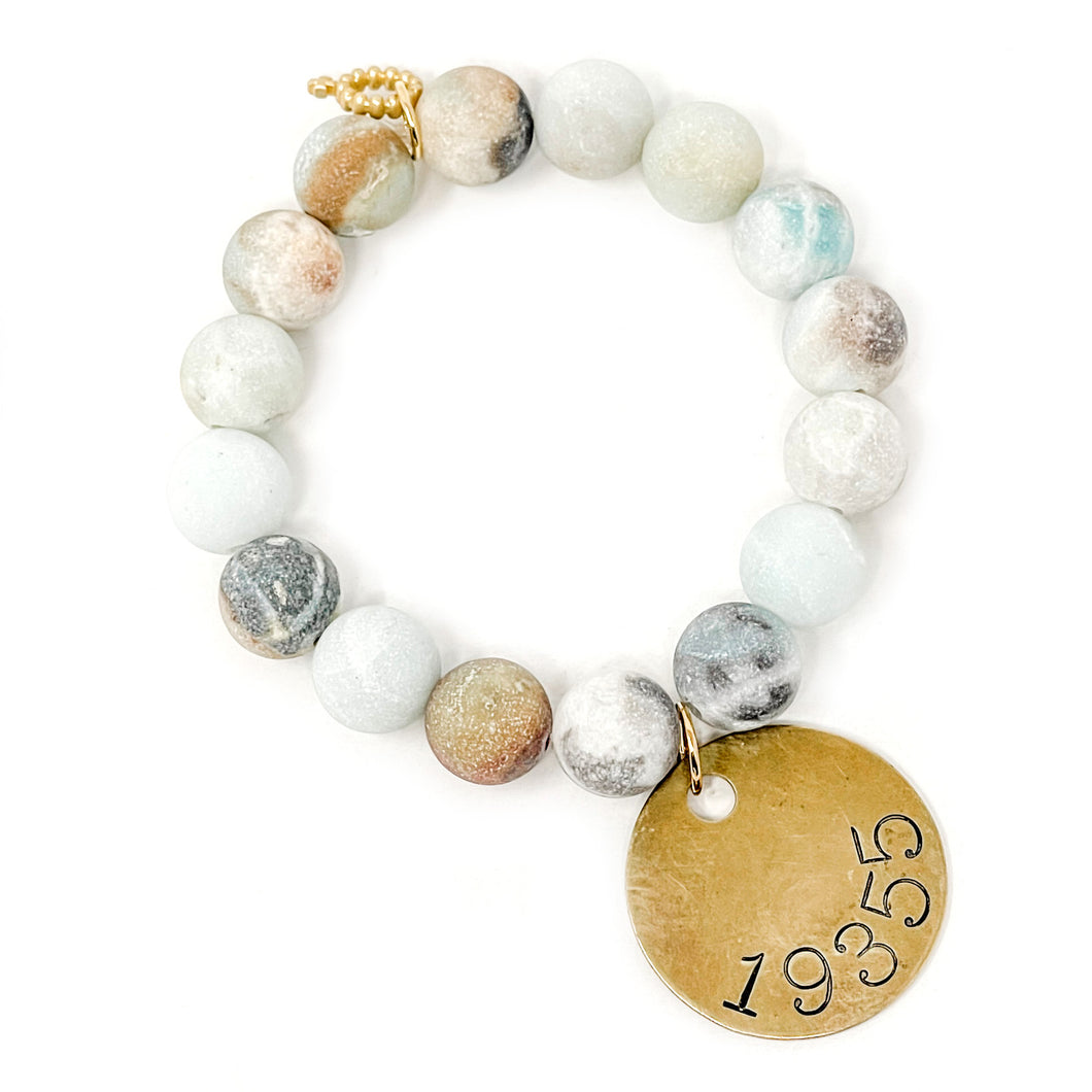 12mm Matte Amazonite with Malvern Zip 19355