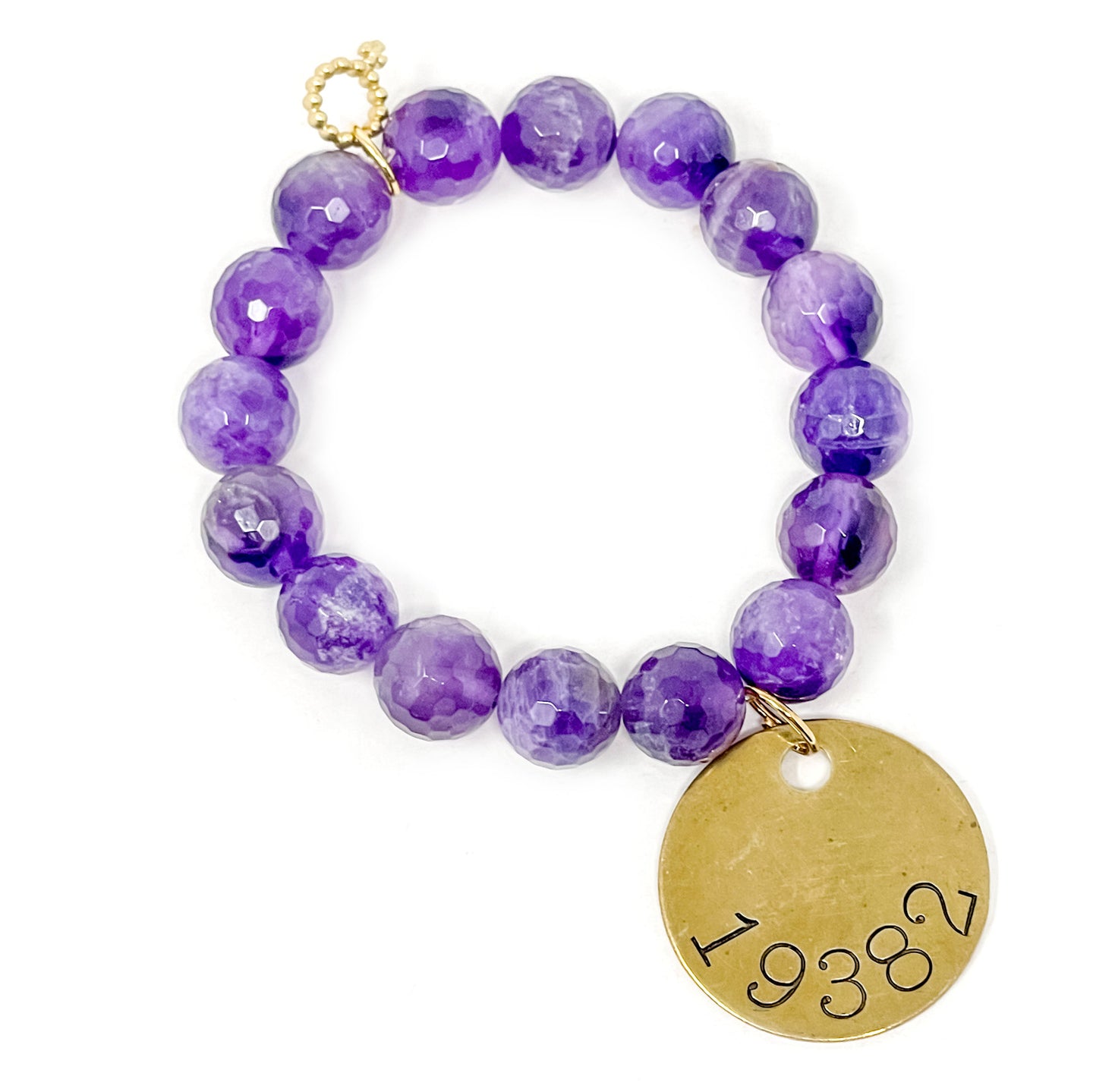 12mm Faceted Iris Agate with West Chester Zip