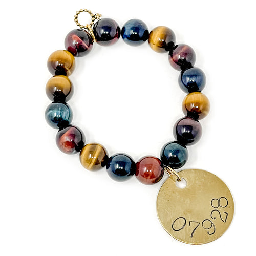 12mm Multicolor Tiger Eye with Chatham Zip