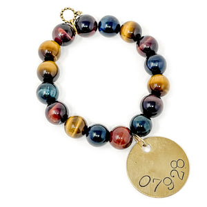 12mm Multicolor Tiger Eye with Chatham Zip