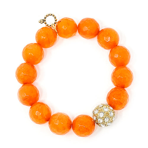 Faceted Orange Agate with Celestial Pave