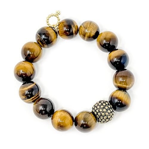 Tiger Eye with Antiqued Gold Ball