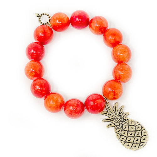 Tequila Sunrise Agate with Gold Pineapple