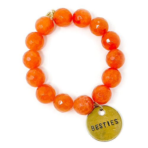 Faceted Orange Agate with Besties