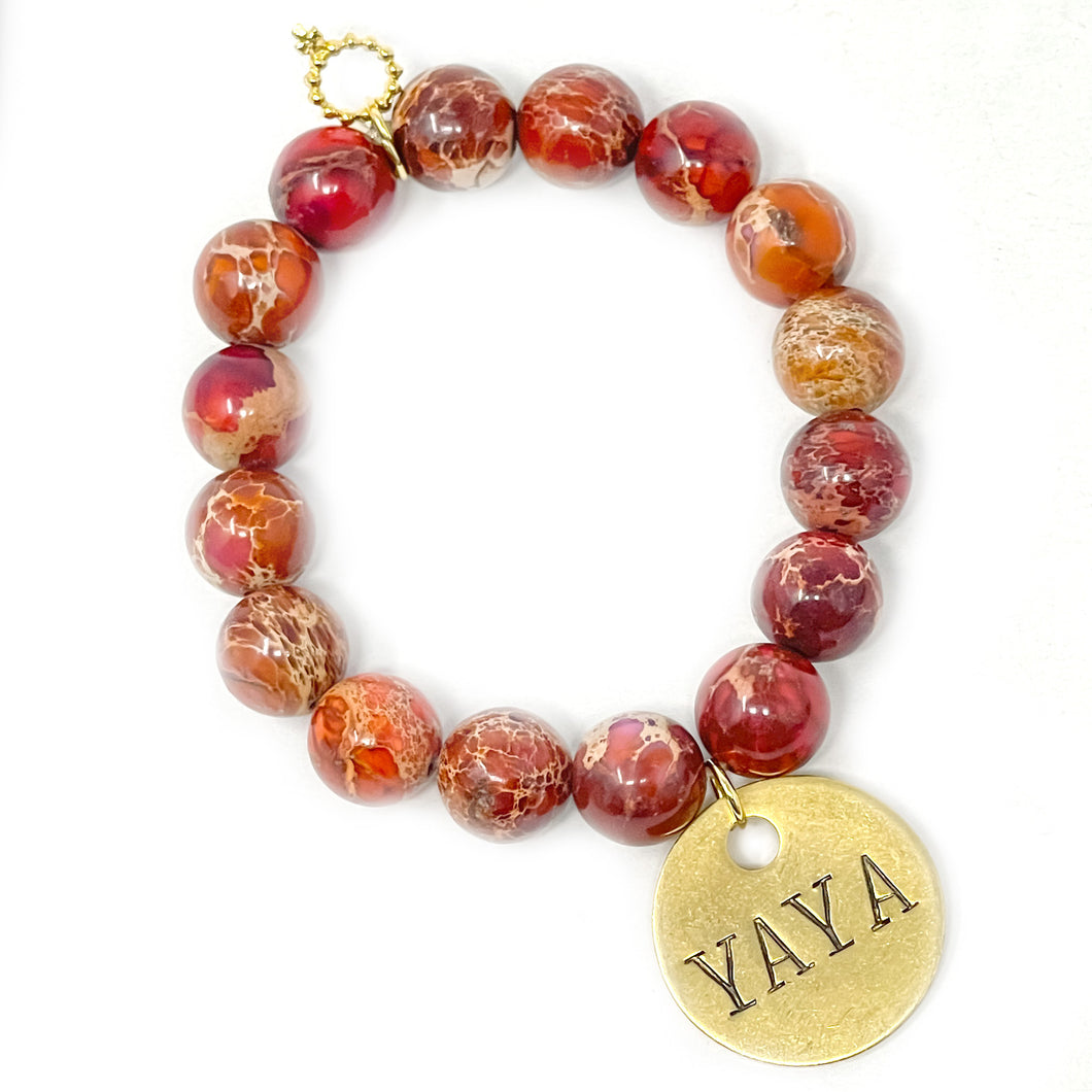 12mm Oxblood Jasper with YAYA