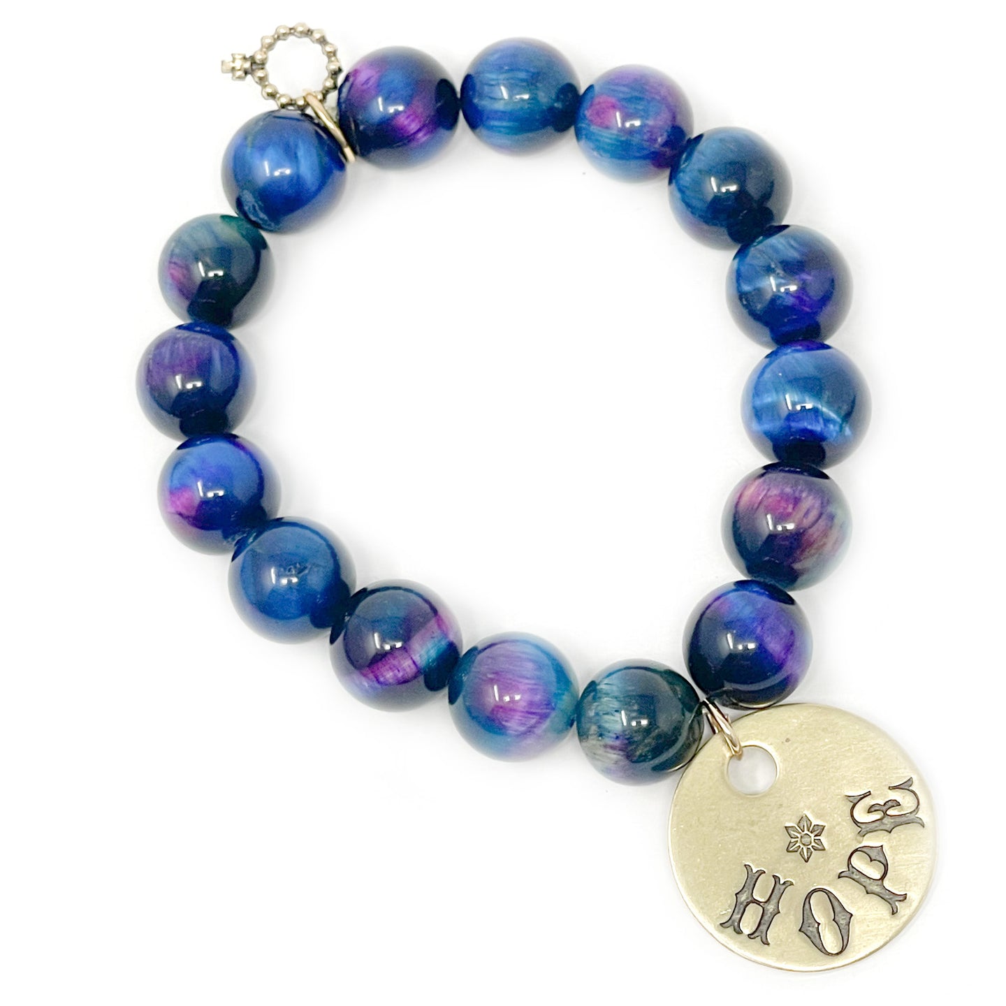 12mm Northern Lights Tiger Eye with Hope
