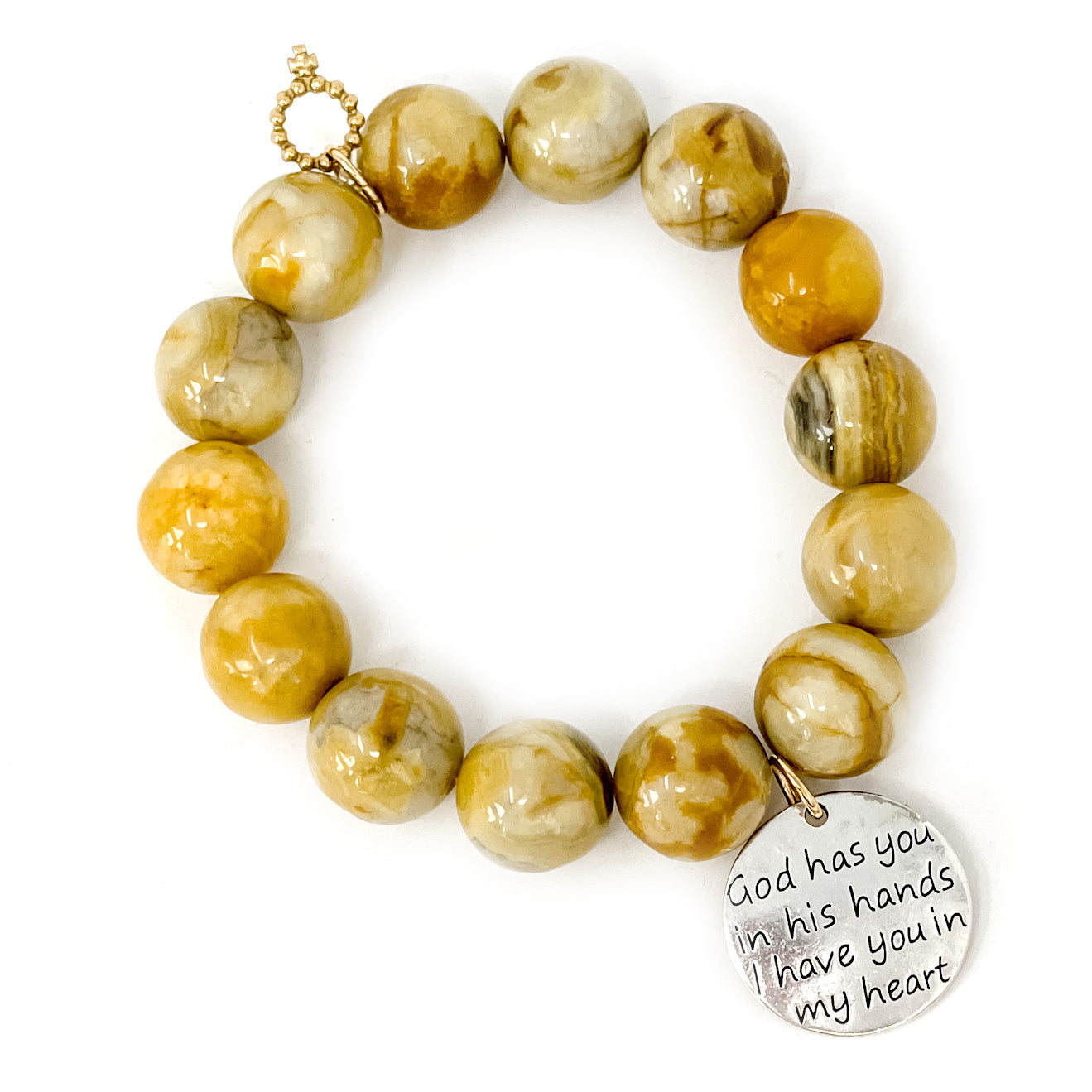 Lemon Meringue Agate with God Has You in His Hands