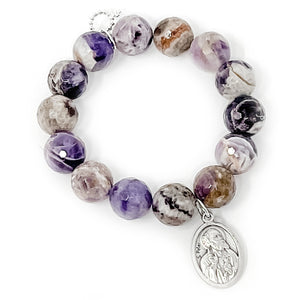 Amethyst Agate with Saint Peter-Patron Saint of Fisherman and Locksmiths