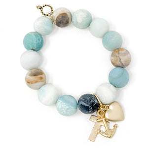 Matte Amazonite with Love of God- Faith, Hope & Love