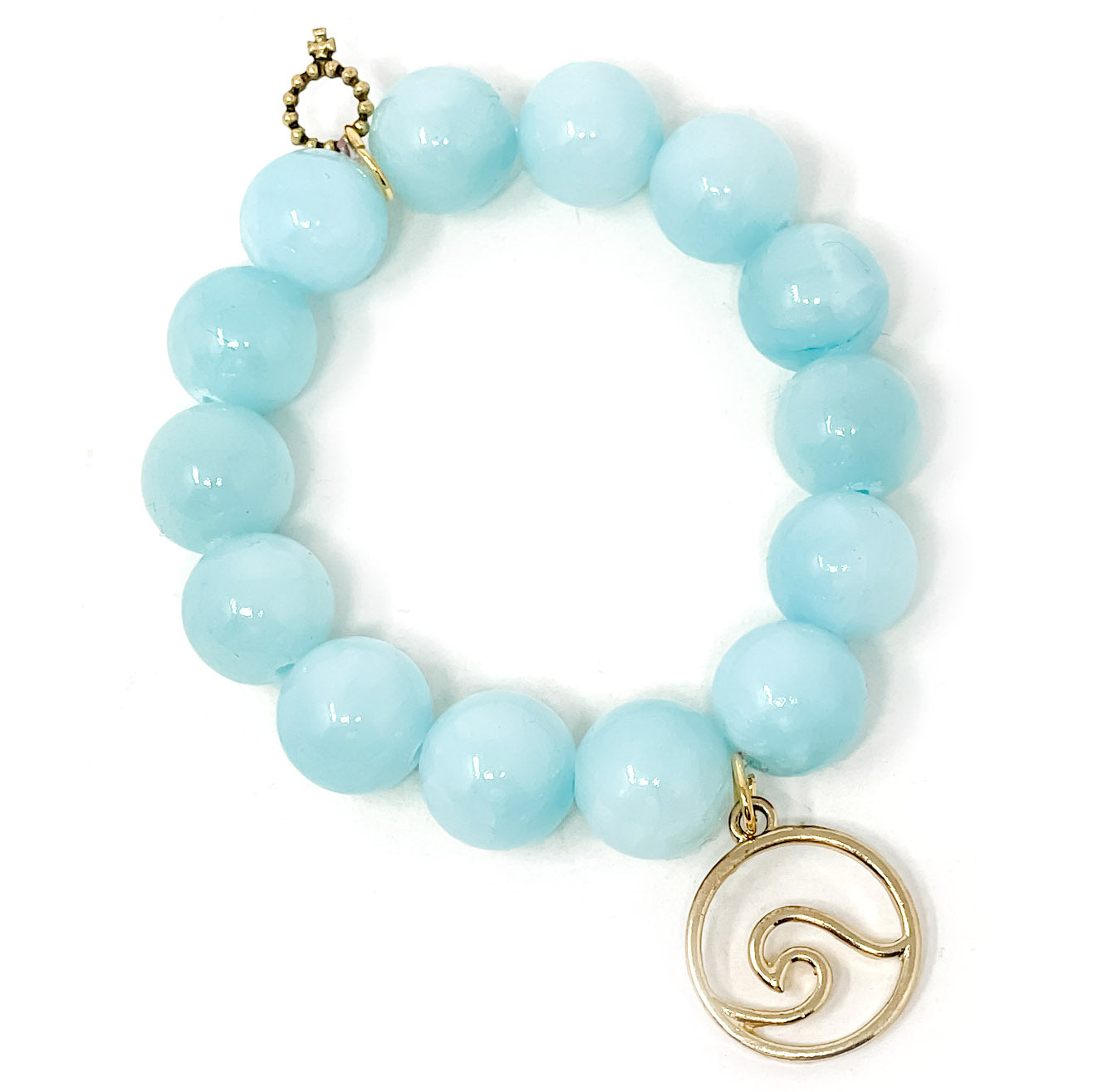 Aqua Jade with Gold Wave