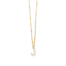 18" Non-Tarnish Beaded Chain with Pearl Initial