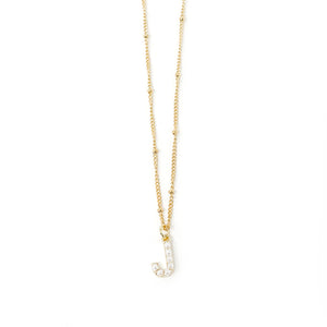 18" Non-Tarnish Beaded Chain with Pearl Initial