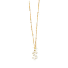 18" Non-Tarnish Beaded Chain with Pearl Initial