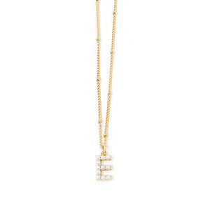 18" Non-Tarnish Beaded Chain with Pearl Initial