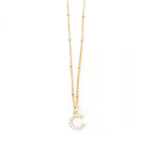 18" Non-Tarnish Beaded Chain with Pearl Initial