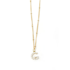 18" Non-Tarnish Beaded Chain with Pearl Initial