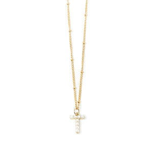 18" Non-Tarnish Beaded Chain with Pearl Initial