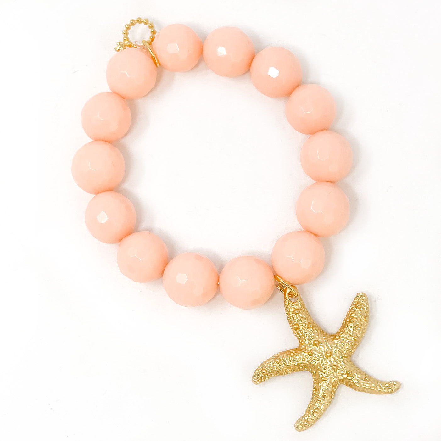Faceted Sherbet Agate with Large Matte Gold Starfish