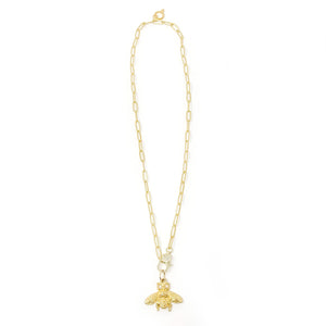 18" Matte Paperclip Queen Bee Necklace