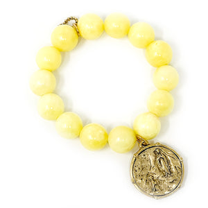 Lemonade Jade with Private Collection Brass Bezeled Lourdes