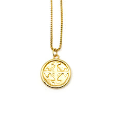 18" Gold Box Chain Necklace with Gold Serenity Prayer