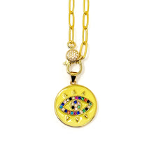 18" Matte Paperclip Necklace with Sunshine Yellow Protective Eye