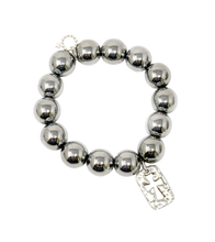 Silver Hematite with Silver Open Cross