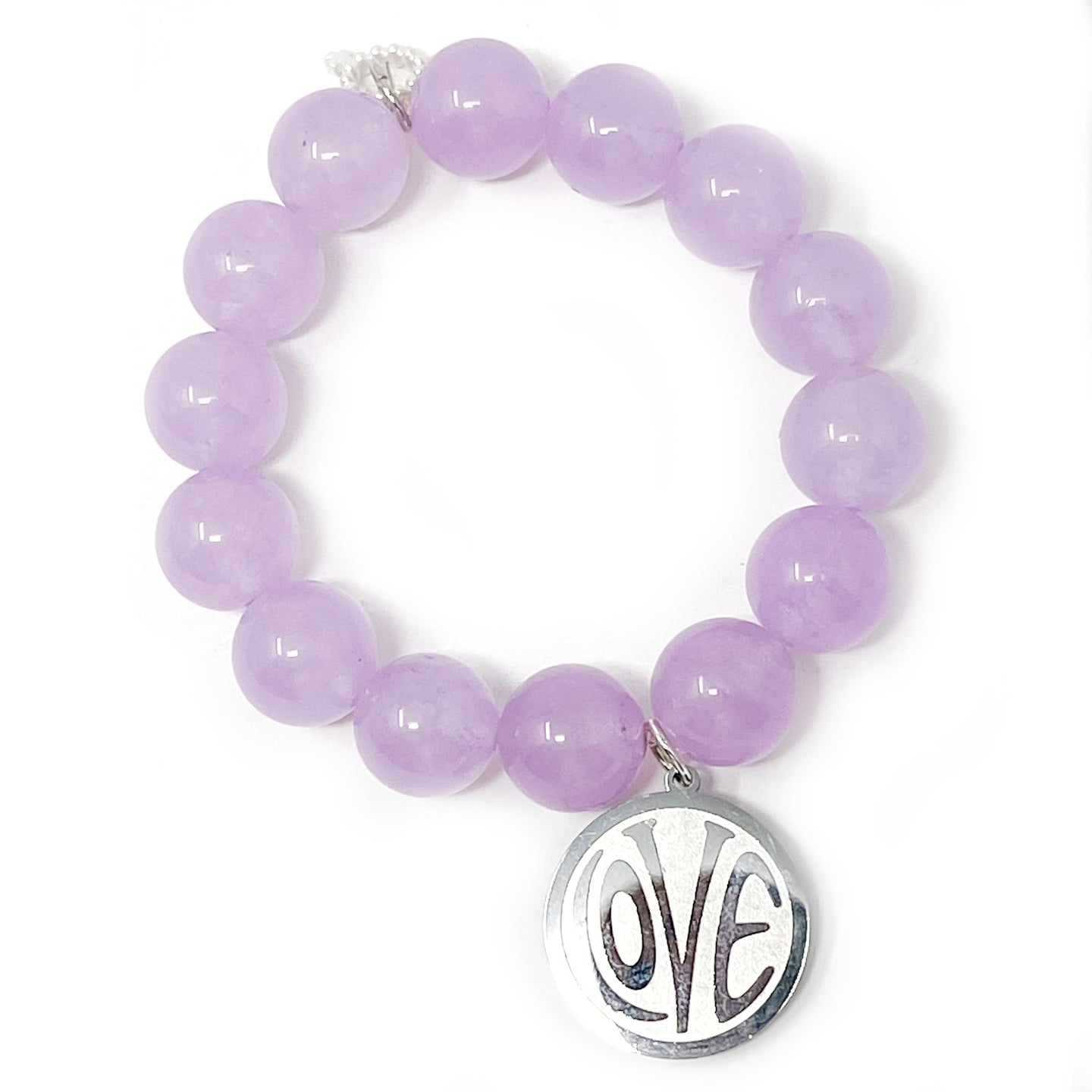 Lavender Jade with Silver Love