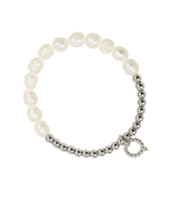 Water Resistant Pearl Row Silver Hematite