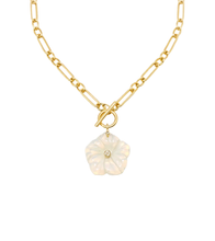 Heirloom Modern Paperclip Necklace with Opalite Bloom