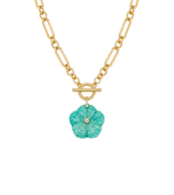 Heirloom Modern Paperclip Necklace with Amazonite Bloom