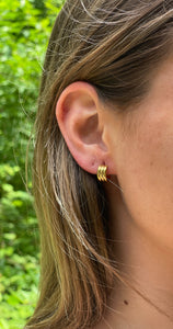 Non-Tarnish Small Grooved Hoops