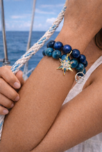 Teal Tiger Eye with Silver Wave