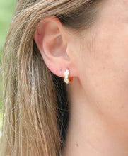 Non-Tarnish White Enameled Huggie Hoops