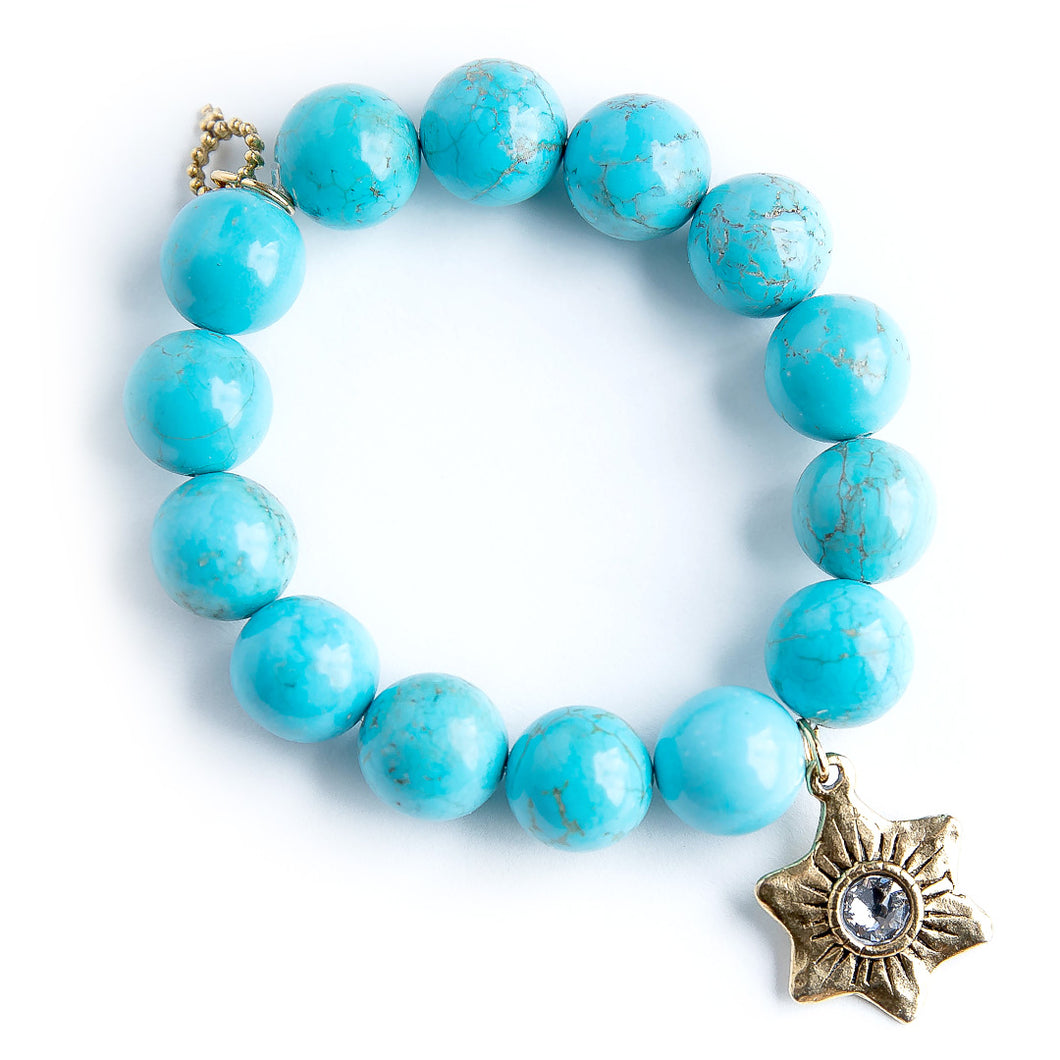 Blue Howlite paired with a Gold Star of Hope