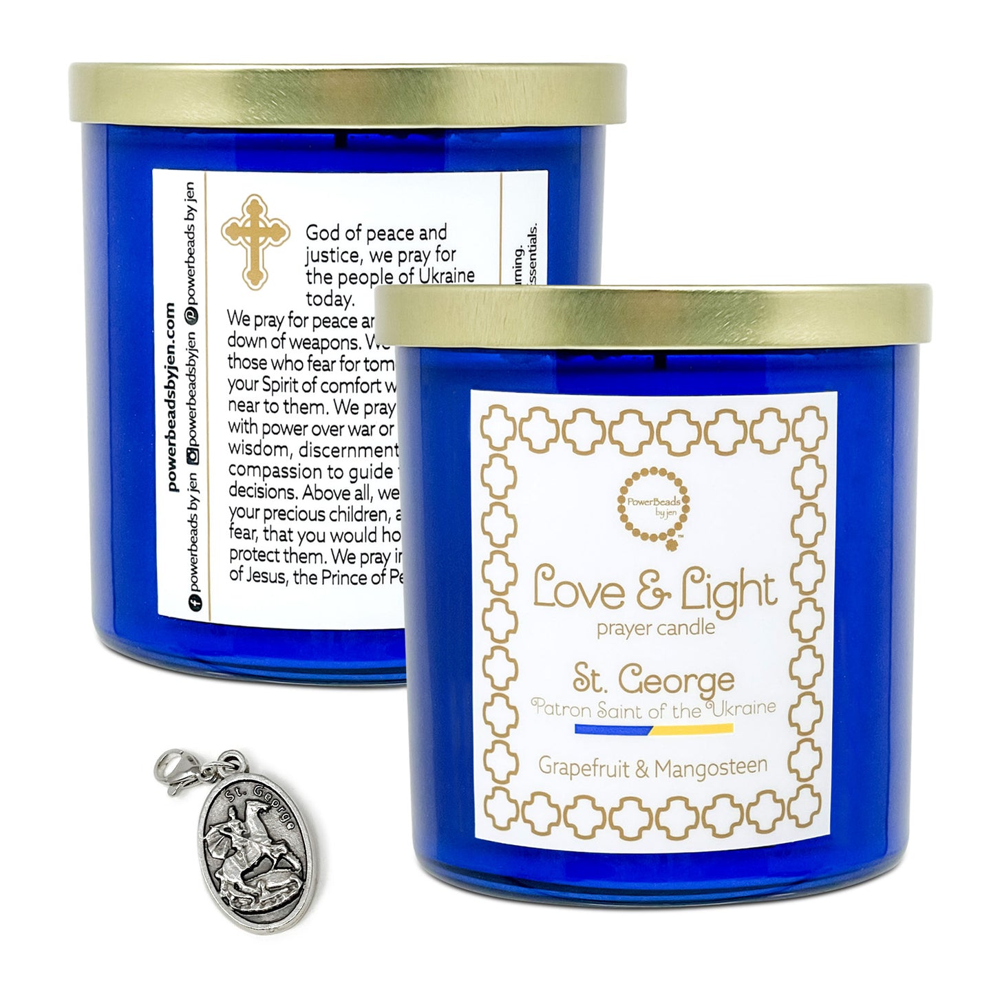 Love and Light Prayer Candle for the Ukraine- Patron Saint of the Ukraine St. George